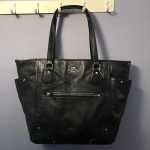 Coach Black Soft Leather Large Tote